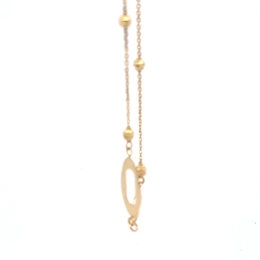 18K Yellow Gold Bracelet Oval Beads Size 7 inches plus one inch Extension Charm - Picture 13 of 13